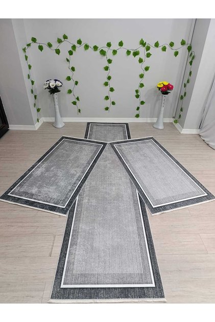 ZRH Yeni Sezon Yatak Odası Halısı Seti 3 'lü Yatak Odası Halı Takımı 2 Adet 80x150 1 Adet 80x300 Cm Halı Seti Koridor Halısı Set