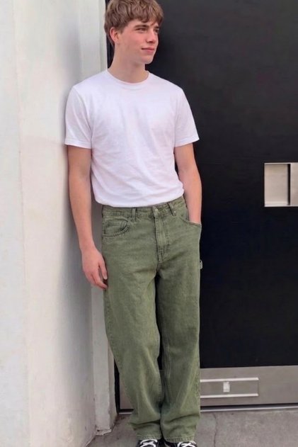 Men's Wide Leg Khaki Baggy Pants