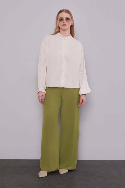 Chiffon Palazzo Trousers Green