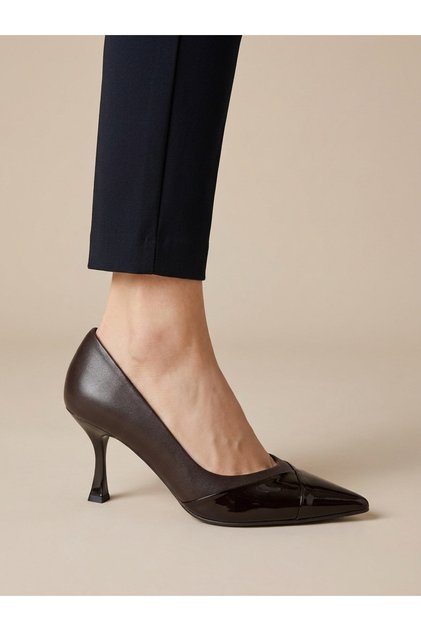 Genuine Leather Suede Patent Leather Evening Dress Women's Shoes