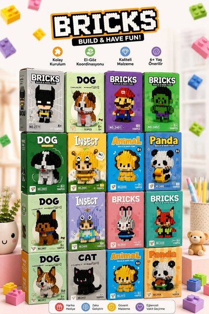 Rastgele Brickss Mini Blok Karakter Figür (1adet)