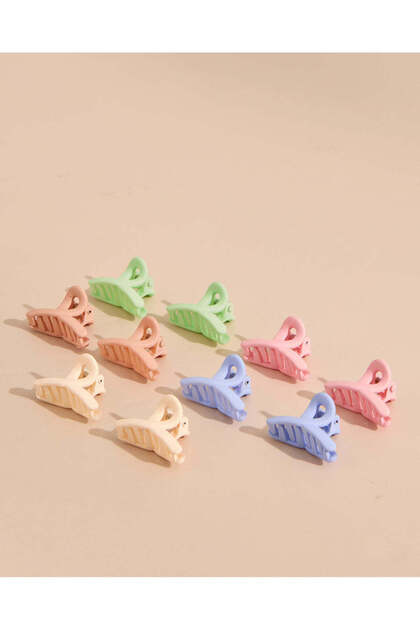 Girls Assorted Embellished Hair Clip Set (Pack Of 10)