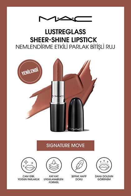 Mac Lustreglass Sheer-Shine Kolay Uygulanan Parlak Bitişli Ruj