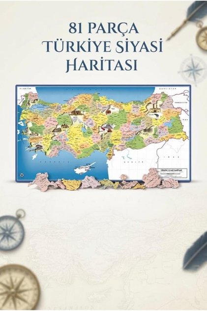 Turkey Political Map and Regional Information for Little Explorers Educational Geography Set 81 Pieces