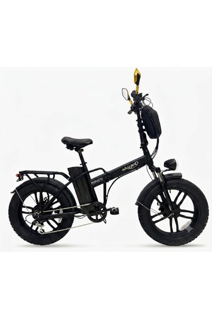 skyjet ROBUSTO PREMIUM ELEKTRİKLİ BİSİKLET CNC SPORT AYNA GECE GÖRÜŞLÜ AYNA gold