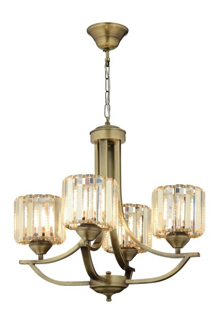 AV-65226-4E Eskitme Kaplama Modern Avize E27 Metal Kristal H: 82 cm, Ø: 55 cm