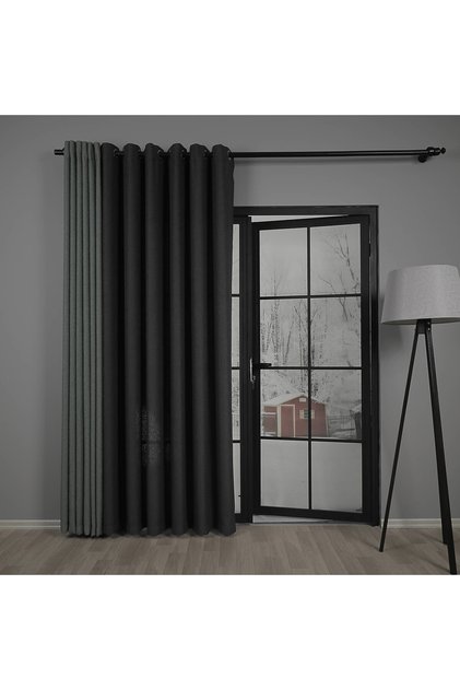 Ocean Black Custom Size Background Curtain 180X260 1X2.5 Pile
