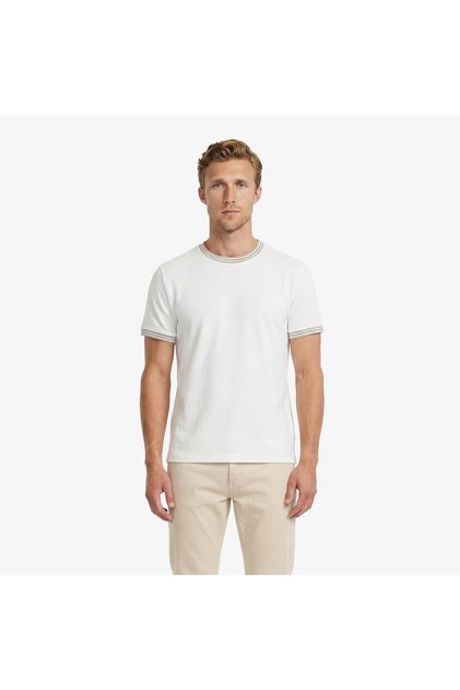 Erkek Beyaz Regular Fit T-Shirt