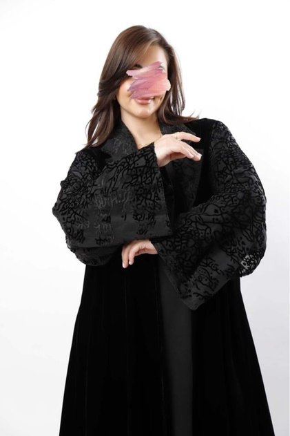 Black Velvet, Lined Chiffon Sleeves and Collar