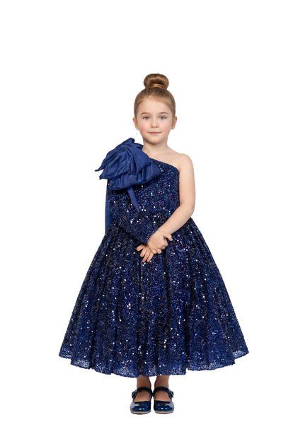 - Emerald Radiance One-Shoulder Sequin Dress - 4Y to 13Y
