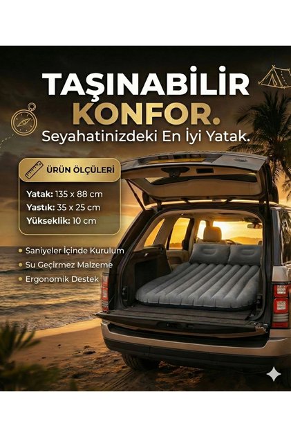 Inflatable Mattress in Car Car and Camping Bed Bag Electric Pump Repair Kit and Padded Mattress Set
