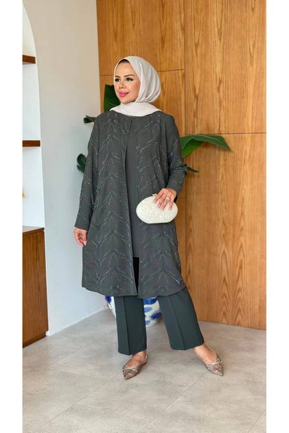 Taş Baskılı Tunik Takım