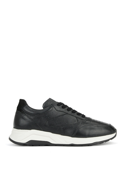 , Men's Genuine Leather Sneaker 1631026Z1040 Black