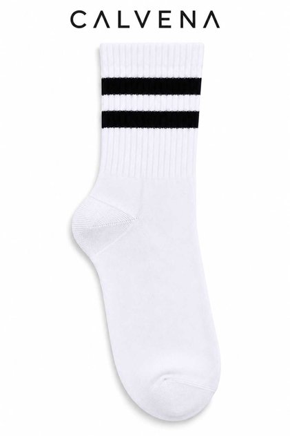 Unisex 6 Pairs Cotton Woven Striped Short Tennis College Socks
