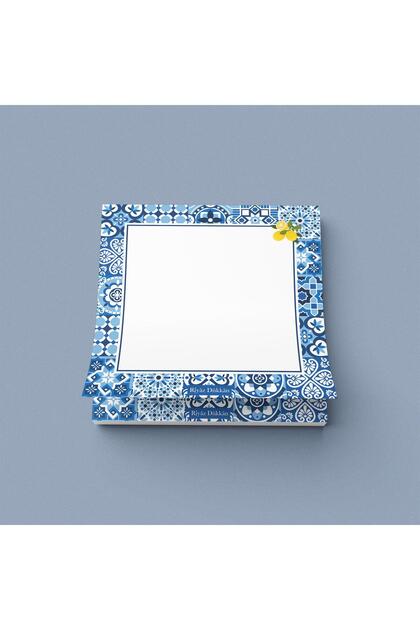 Blue Tile | Glue Cube Notepad (10X10Cm), 50 Sheets