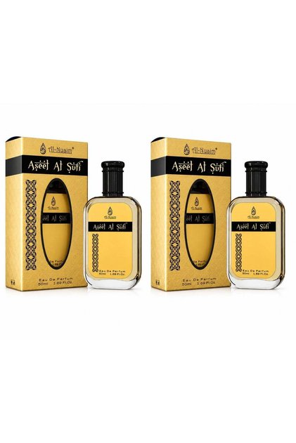 Al-Nuaim Aseel Al Sufi Eau de Parfum for Men & Women, Pack of 2 x 50ml – Long-Lasting Oriental Woody Aromatic Fragrance