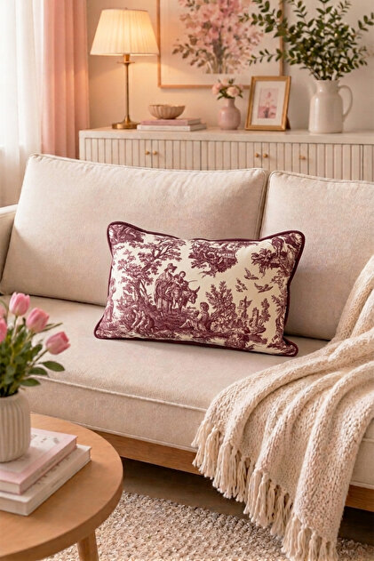 1 Pcs Digital Printed Decorative Double Sided French Peasant Pattern Throw Pillow Cover 30X50Cm