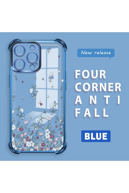 iPhone 14 Pro Max Compatible Transparent Back Four Corners Reinforced Impact Protection Silicone Case