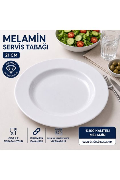 Melamin Servis Tabağı 21 cm