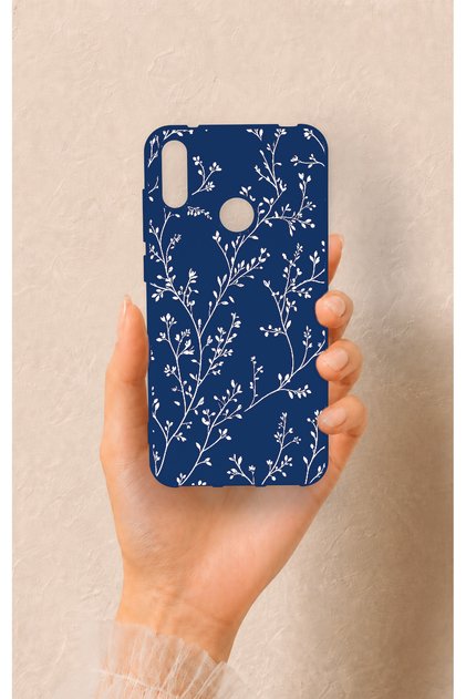Huawei Y7 2019 Compatible Thin Leaf Branch Pattern Silicone Case