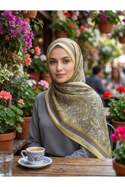 Etnik Madalyon Desenli Bambu Kraş Şal Soft Glamour Serisi