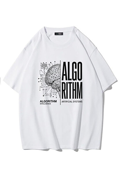 Unisex Oversize Algorithm T-Shirt (White)
