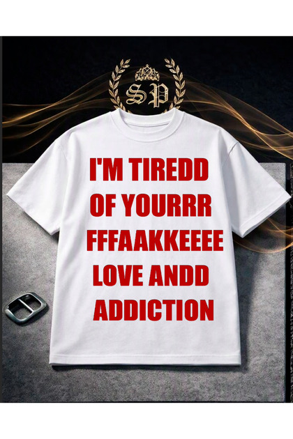Red Fakelove Printed Vintage Y2K Tee 100% Cotton T-Shirt