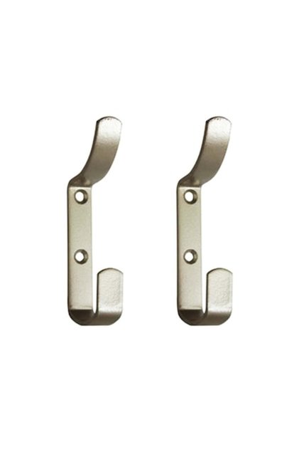 Set de 2 x Agățătoare metalice de perete Flores, 110mm, Satin