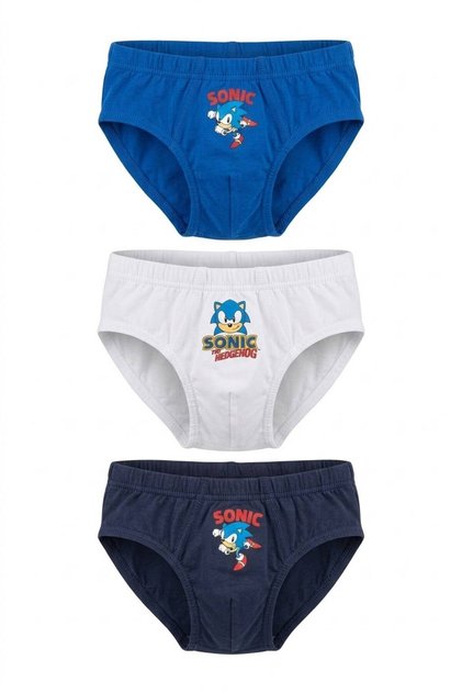 Lisanslı Sonic Erkek Çocuk Slip Külot 3'lü Paket Pamuklu Slip Çocuk İç Çamaşırı Süper Kahraman Külot Hediyelik Sonic Külot SC22703