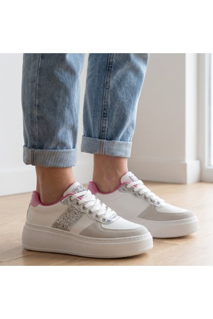 Pantofi sport cu platformă damă, design minimalist, din piele ecologică, talpă anti-alunecare, B066