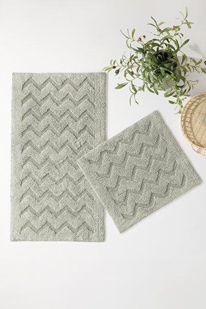 Usit Cotton 2-Piece Bath Mat Set - Nile Green