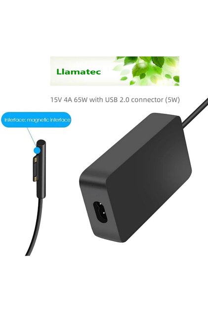 Llamatec Surface Pro Charger Compatible with Microsoft Surface Pro 3 4 5 6 7 8 9 X Surface Book 1 2 Surface Laptop 1 2 3 Surface Go 1 2 1769 1736 1800 Laptop Charger Power, SL195334