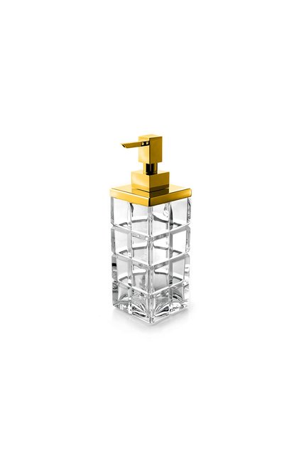 Palace Liquid Soap Dispenser, Countertop - Transparent Glass/Gold