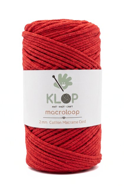 Premium Cotton Makrome Çanta İpi 2mm 145 m 200 Gram Koton Pamuk Supla İpi Kırmızı