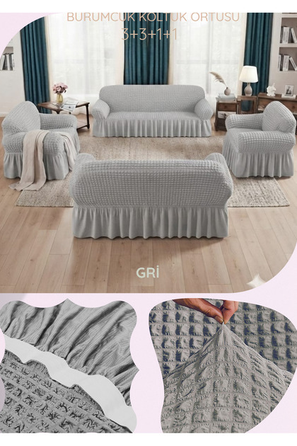 Bürümcük Elastic Sofa Cover Set 3+3+1+1