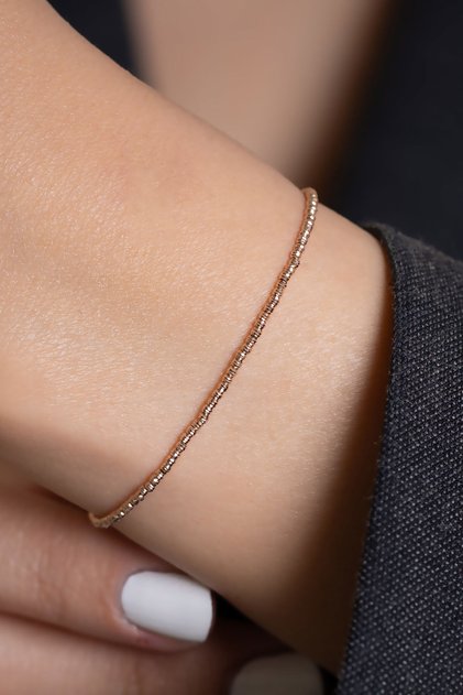 14 Ayar Altın Gold Renk Dorika Bileklik