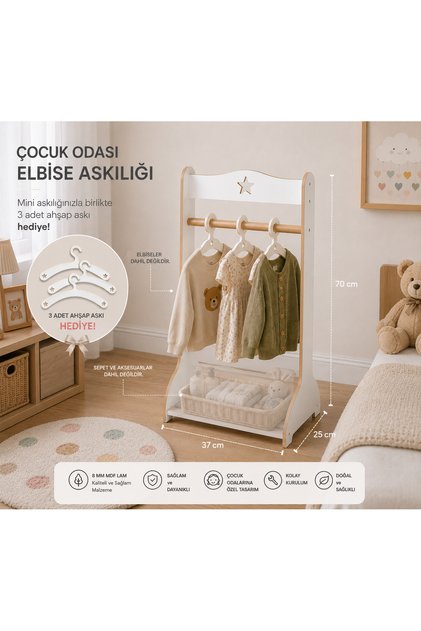 COCUK ODASI ASKILIK BEBEK BOHÇASI 3 ADET AHSAP ASKI HEDIYE