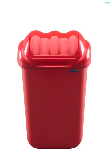 Cos Plastic Cu Capac Batant, Pentru Reciclare Selectiva, Capacitate 15L, Fala - Rosu