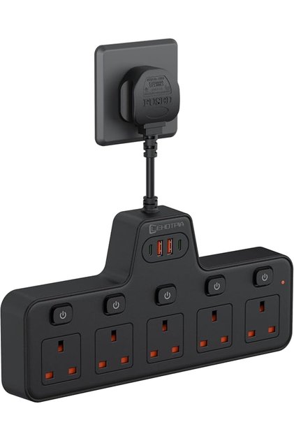 Power Strip with 2 Usb-C and 2 Usb-A Ports, Surge Protector Extension Plug with Five Ac Outlets, m
