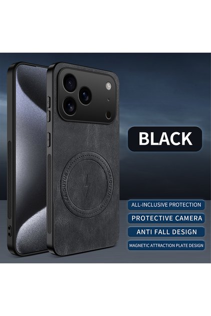 Galaxy S26 Ultra Black Magnetic Leather Case For Magsafe Samsung S26 S25 Edge S24 S23 S22 S21 FE Plu
