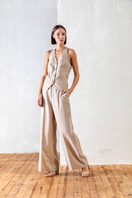 25Yy009 Tencel Halter Collar Vest