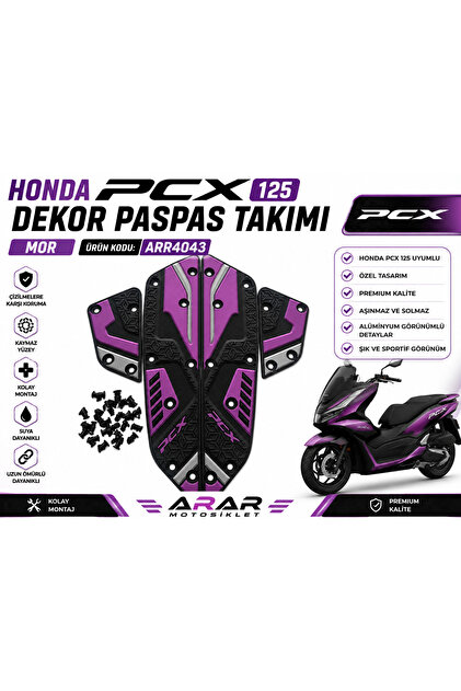 İthal HONDA PCX 2025-2026 MOR KAUÇUK BASAMAK PASPAS TAKIMI