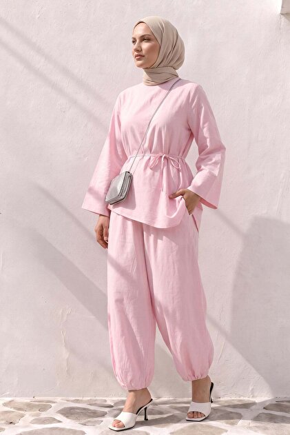 Asimetrik Vual Takım Y0161 - PEMBE