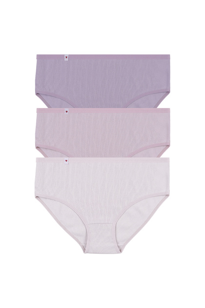 Women's 3-Piece Cotton Camisole Label Detailed High Waist Panties