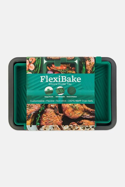 5 Pcs Silicone Divider Tray And Baking Sheet, Green