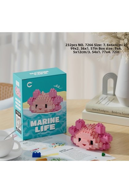 Marine Life Series Cute Axolotl Block Building Block Figure