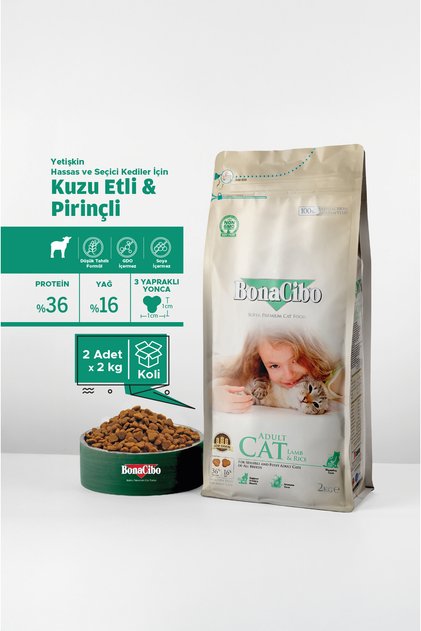Kuzu Etli Yetişkin Kedi Maması 2 Kg X 2 Paket Toplam 4 Kg