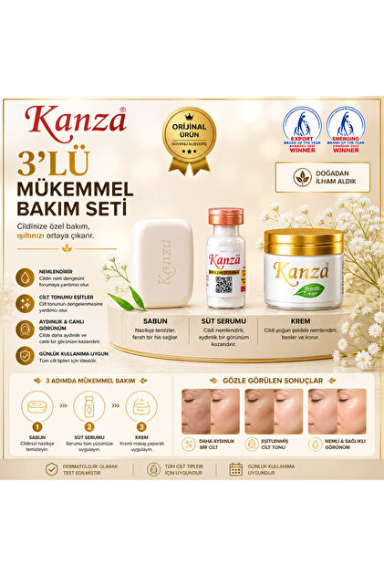 Kanza 3'lü Krem (KREM, SERUM , SABUN) - Fiyatı, Yorumları