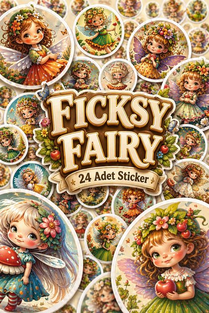 Cute Fairy Sticker Set - 24 Pieces Round Label Stickers