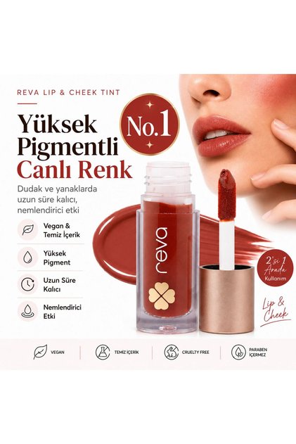 Vegan & Clean Ingredient Lip & Cheek Tint – 2-in-1 Natural Color, Moisture, and Shine
